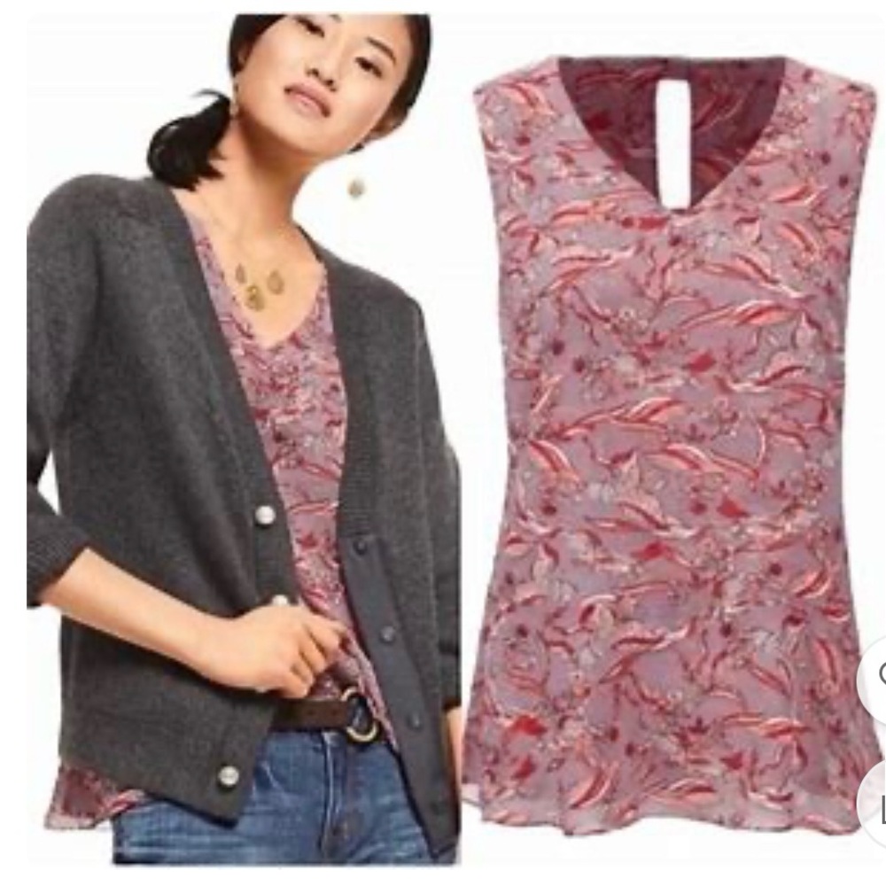 Cabi #3611 Good Luck Bird / ribbon crane bow back top size Xl new with tags